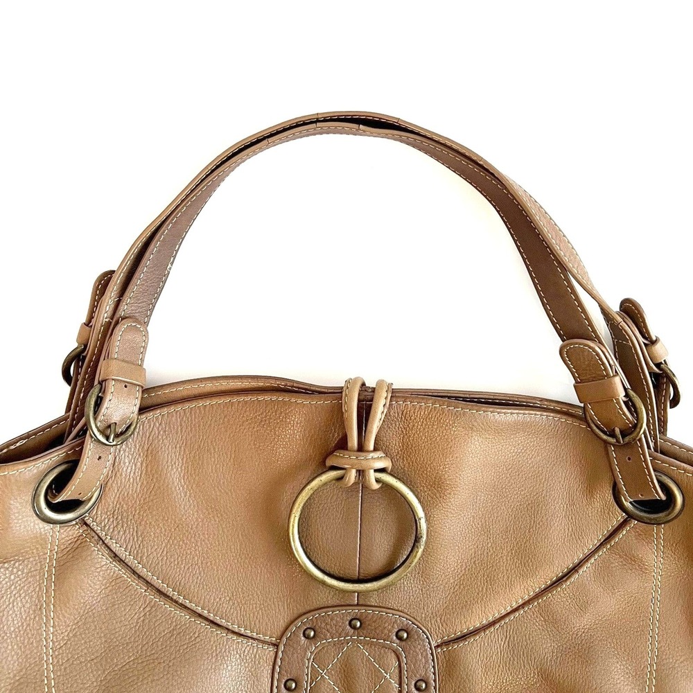 Vintage Luce Women's Shoulder Bag Hobo Purse Brown Leather‎ Brass Slouchy Boho - Picture 4 of 6